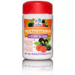 1x1 vitaday rágótabletta multivitamin + cink + vas 60db - bio és vegán étrendkiegészítők