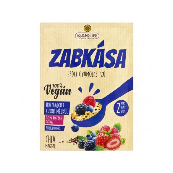 Oligolife vegán zabkása erdei gyümölcs édesítőszerekkel 65 g