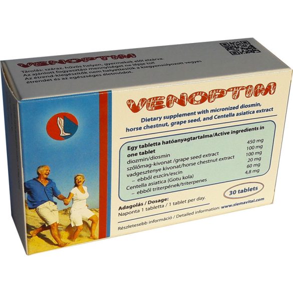 Venoptim mikronizált diozmin,vadgesztenye,szőlőmag étrendkiegészítő 30 db