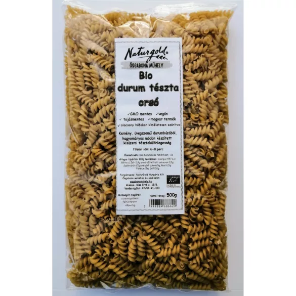 Bio naturgold durum tészta orsó 500g