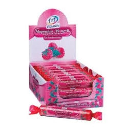 1x1 vitaday rágótabletta magnézium 100mg + b6 szőlőcukorral málnás 17db - bio és vegán étrendkiegészítők