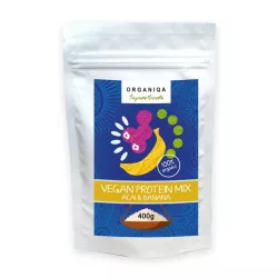 Bio organiqa 100% acai-banán vegán fehérje 400g - bio és refomélelmiszer