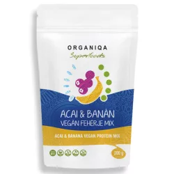 Organiqa bio vegán fehérje mix acai-banán 200g - bio és refomélelmiszer