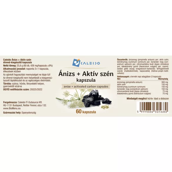Caleido ánizs és aktív szén kapszula 60db