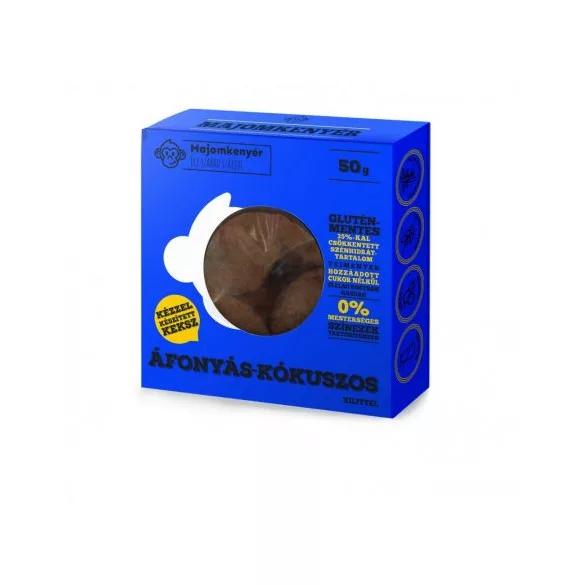 Majomkenyér áfonyás-kókuszos keksz 50g - bio és refomélelmiszer
