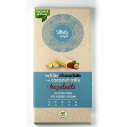   Gluténmentes white delight fehér tábla egész mogyoróval édesítőszerrel 80g