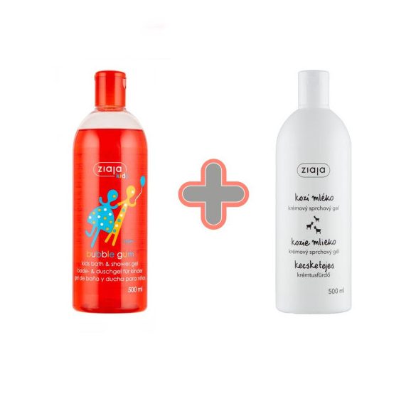Ziaja rágógumi tusfürdő 500 ml+1 db ajándék kecsketejes tusfürdő 500 ml