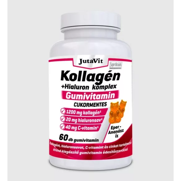 Jutavit collagen exclusive gummy vitamin cukormentes eper-ananász 60db
