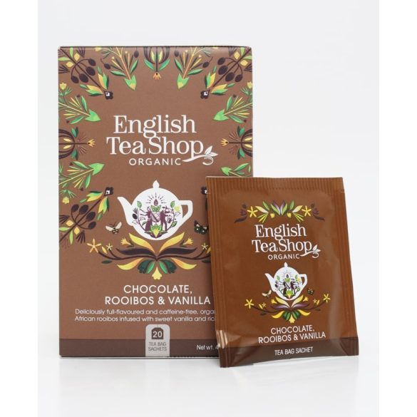 Ets bio csokoládé rooibos&vanília tea 20x1,5g 30 g