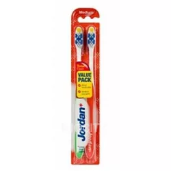 Jordan total clean dou medium fogkefe 2db - bio és natúr kozmetikumok