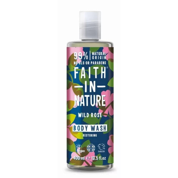 Faith in nature tusfürdő vadrózsa 400ml - bio és natúr kozmetikumok