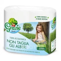Grazie Natural toalettpapír 4 db 3 rétegű - bio és natúr kozmetikumok