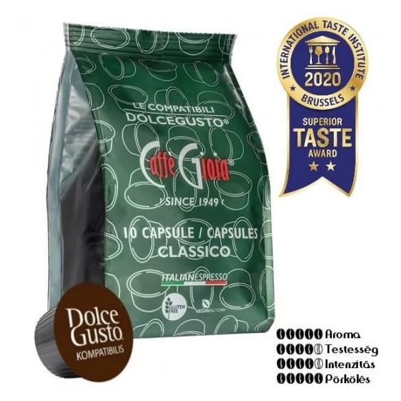 Caffé Gioia kávékapszula dolce gusto kávégépekkel kompatibilis 100% classic kivitel 10 db