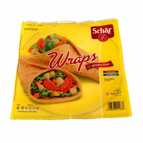 Schar gluténmentes wraps tortilla lap 160 g