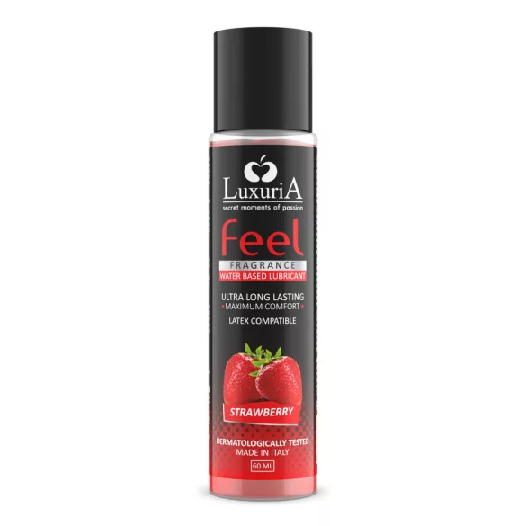Luxuria feel strawberry - vízbázisú síkosító - eper (60ml) - bio és natúr intim készítmények