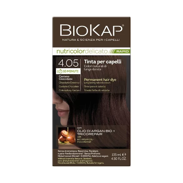 Biokap nutricolor rapid tartós hajfesték nr 4.05ch