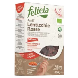   Felicia bio vörös lencse fusilli gluténmentes tészta 250 g