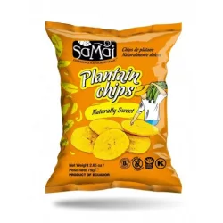 Gluténmentes samai plantain (főzőbanán) chips natúr édes 75g - bio és refomélelmiszer