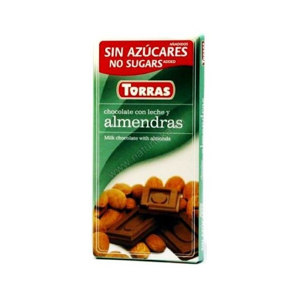 Torras glutén-és cukormentes tejcsokoládé mandula 75 g