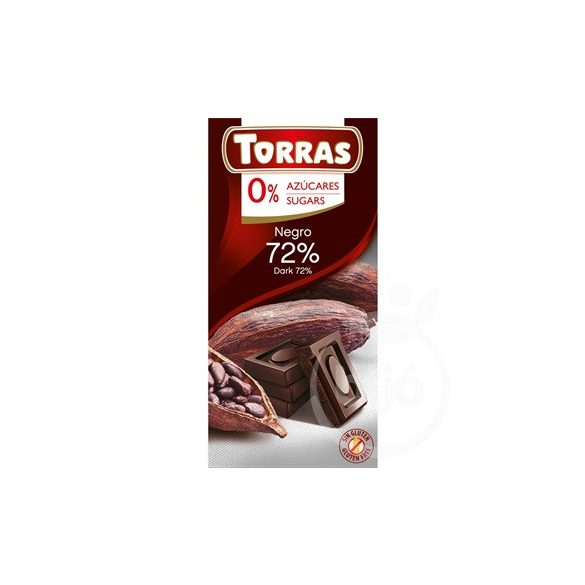 Torras gluténmentes étcsokoládé kakaóbabtörettel hozzáadott 75 g