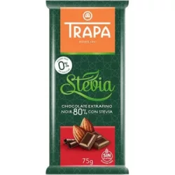 Trapa stevia táblás noir 80% étcsokoládé 75 g - bio és refomélelmiszer