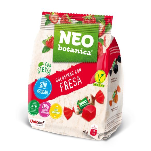 Neo Botanica stevia zselécukorka cukormentes, gluténmentes eper ízű 72 g