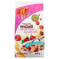 Fit ropogós müzli málnával vörösáfonyával 200g - bio és refomélelmiszer
