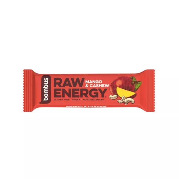 Gluténmentes bombus raw energy mangó és kesudió szelet 50g