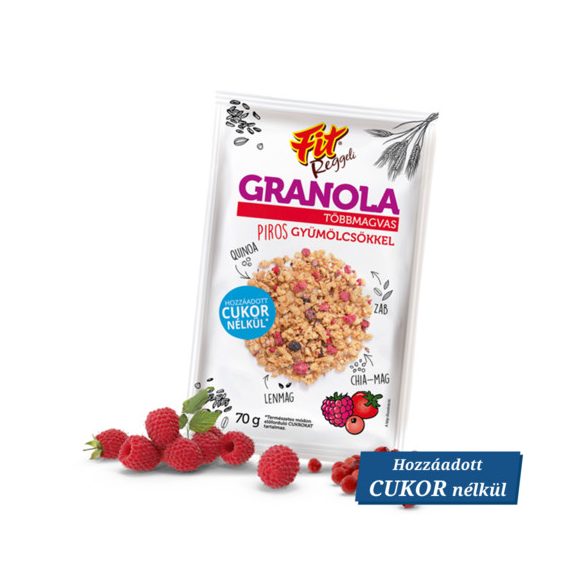 Fit reggeli granola többmagvas pirosgyümölcsökkel 70 g