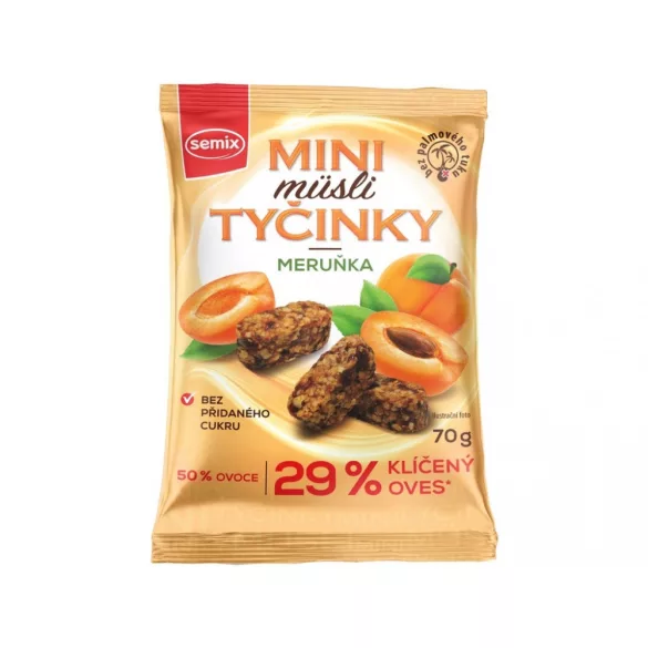 Semix mini müzlifalatok csíráztatott zabpehellyel,sárgabarackos 70 g - bio és refomélelmiszer