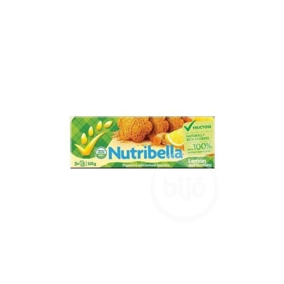 Nutribella keksz fruktózzal citrom-kurkuma 105 g