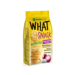 Gluténmentes benlianfood what snack mini puffasztott kukorica tejszínes-hagymás 50g - bio és refomélelmiszer