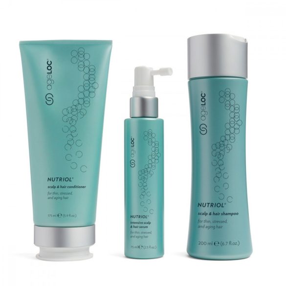 Nu Skin ageLOC Nutriol Scalp & Hair System fejbőr- és hajápoló rendszer 200 ML (SAMPON), 175 ML (KONDICIONÁLÓ) ÉS 75 ML (SZÉRUM