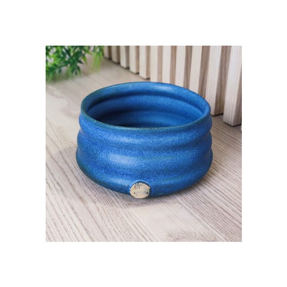 Matcha Tsuki Chawan kerámia tál kék