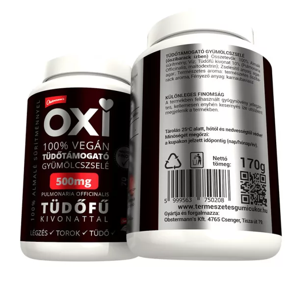 Nani oxi tüdőtámogató gyümölcszselé (70db) orvosi tüdőfűvel – több, mint 1 havi adag - bio és vegán étrendkiegészítők