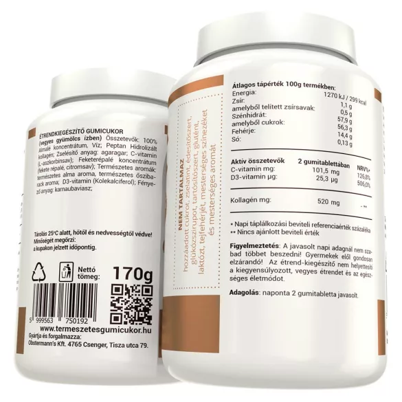 Peptan porc ízületvédő gumivitamin (70db) peptan kollagénnel – több, mint 1 havi adag - bio és vegán étrendkiegészítők